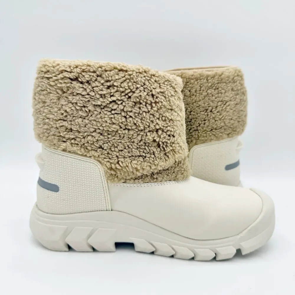 Hunter Kids Intrepid Strap Dtl Boucle Snow Boot US 5 EU 36 White Tan EUC
